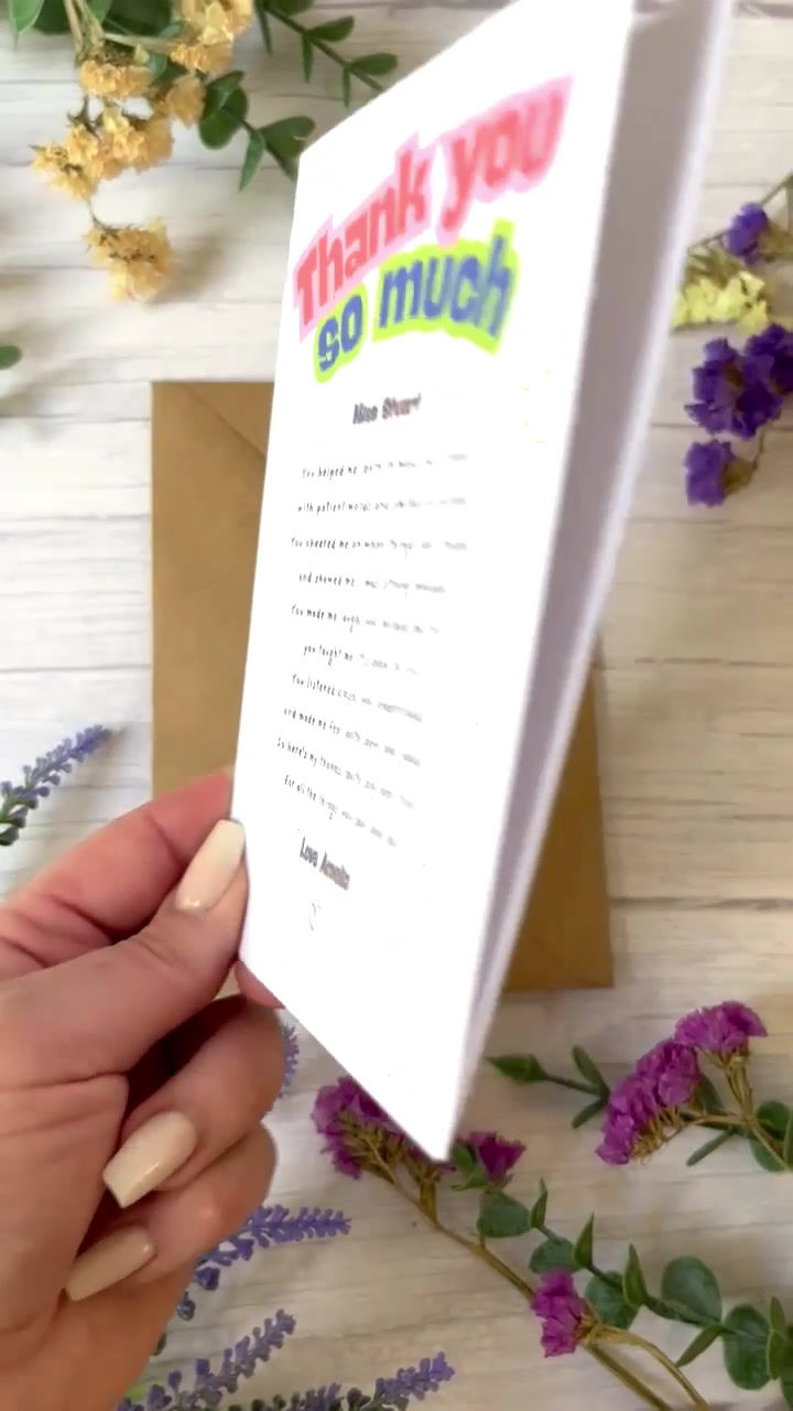 Thumbnail: Personalised Fun Thank You Card for SEN Teacher