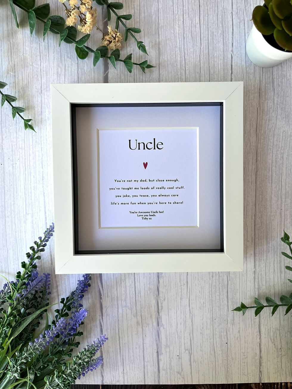 Thumbnail: Personalised Uncle Poem Framed Keepsake Gift