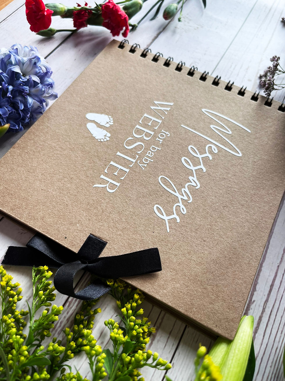 Thumbnail: Personalised Baby Shower Message Guest or Scrap Book Album including Message Car