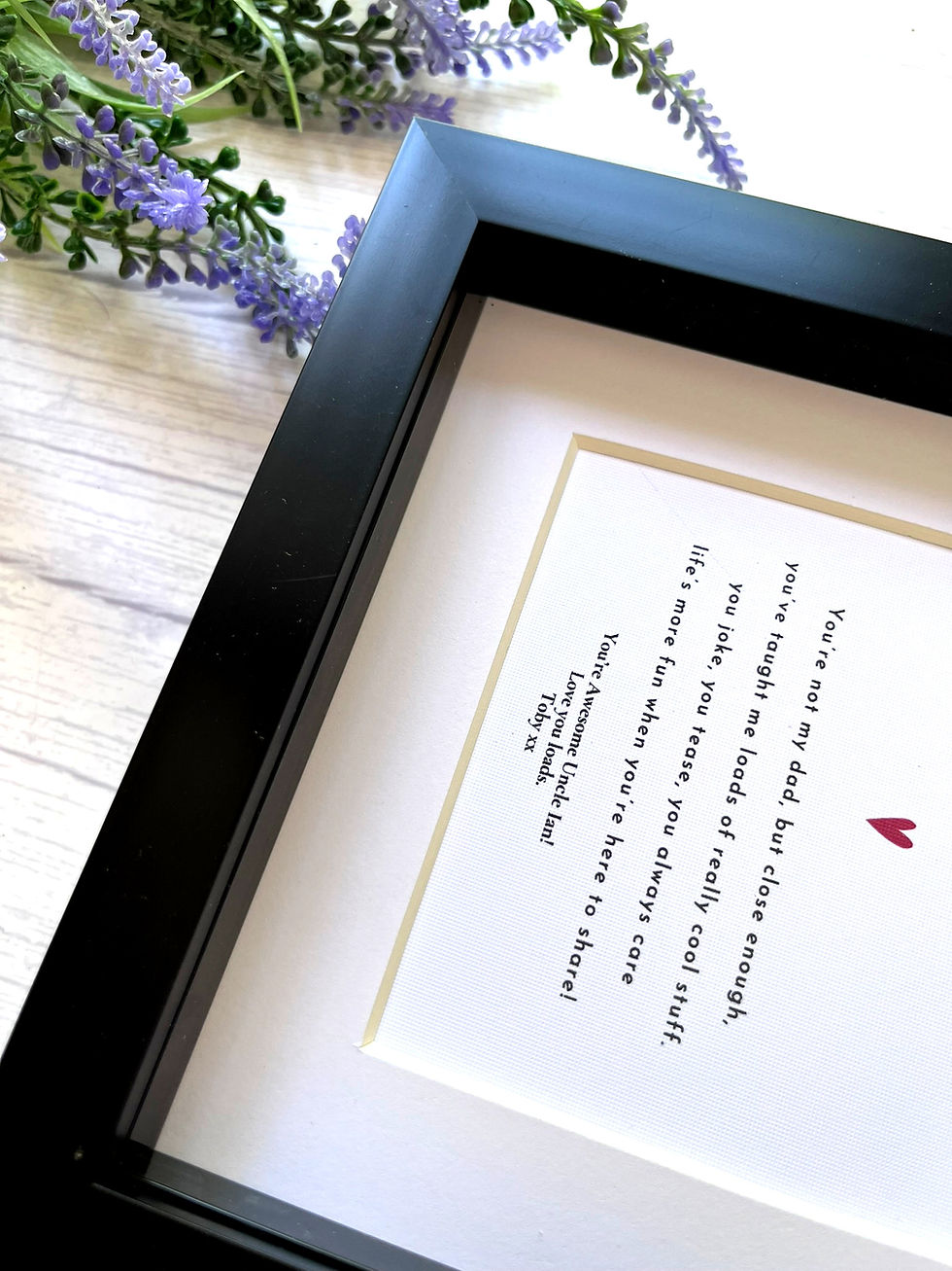 Thumbnail: Personalised Uncle Poem Framed Keepsake Gift