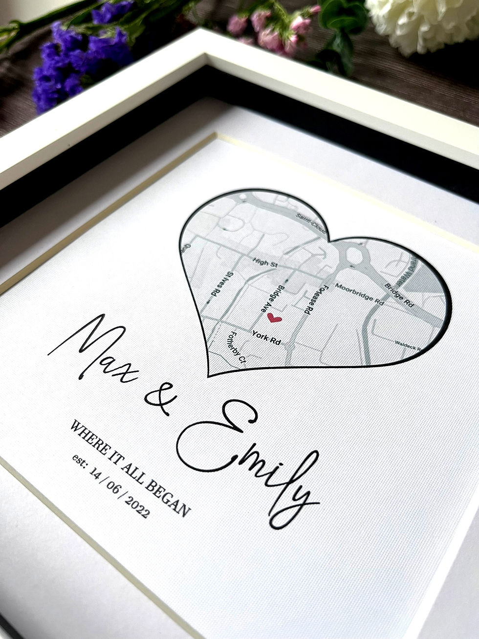 Thumbnail: Personalised Where It All Began Map | Romantic Gift for Couples | Special Date