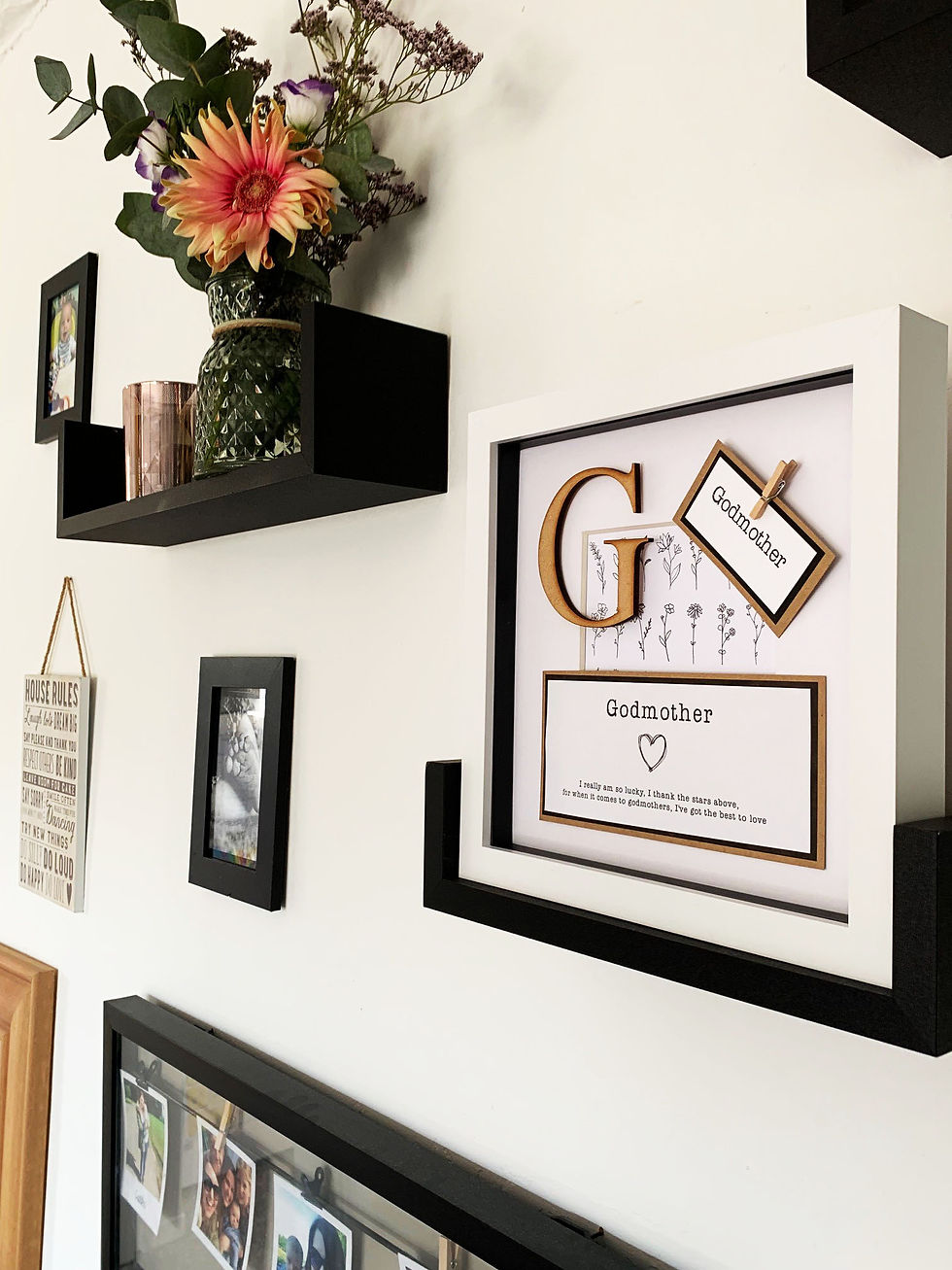 Thumbnail: Gift for Godmum - Personalised Wall Frame Present - Mothers Day / Birthday