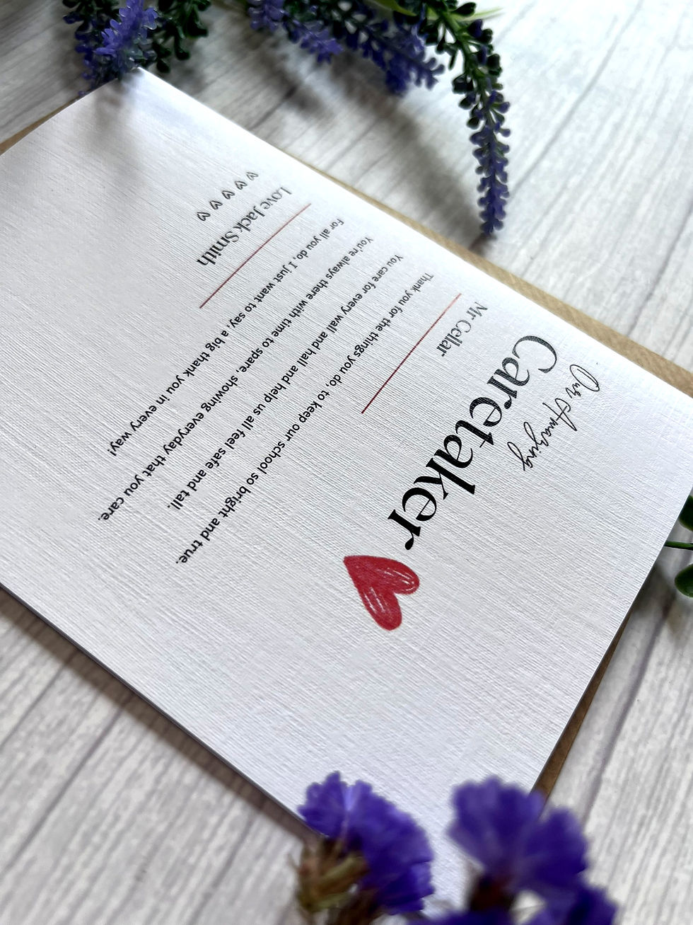 Thumbnail: FREEBIE - Personalised Caretaker Thank You Card