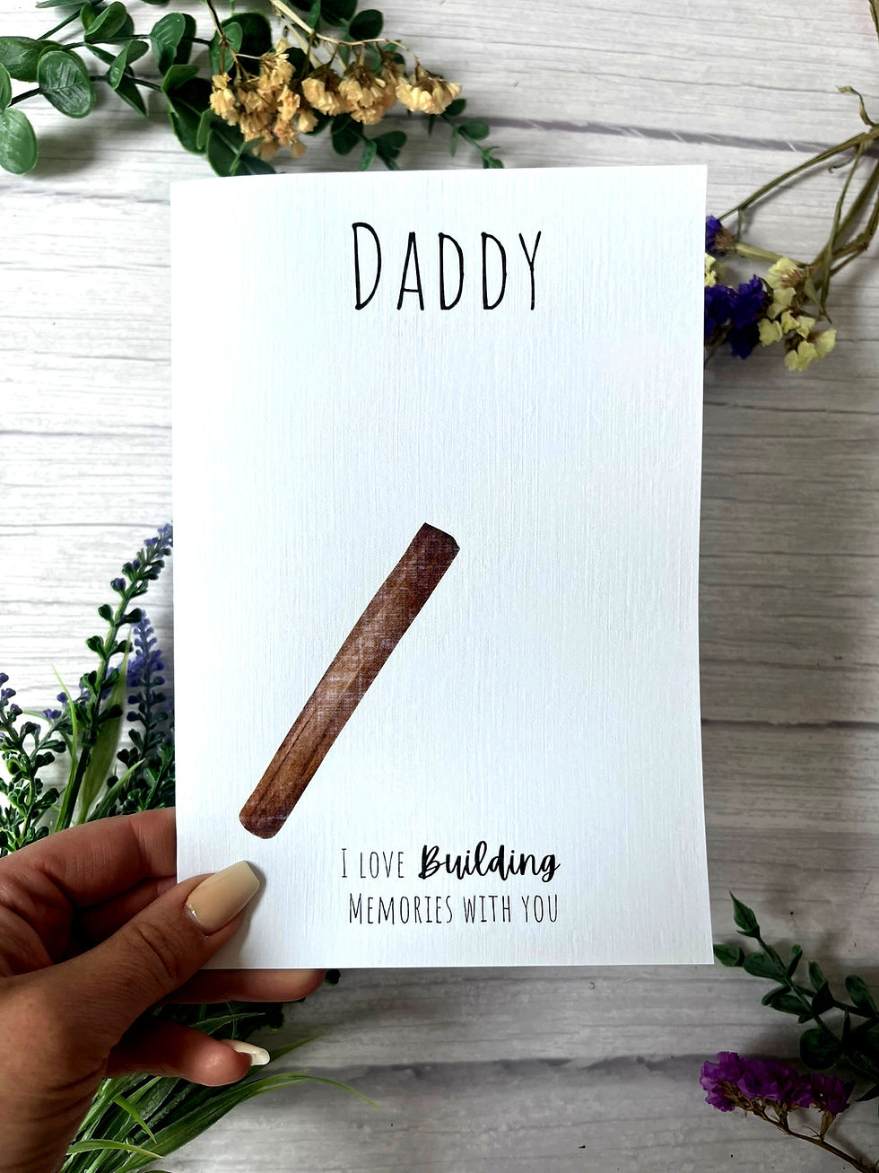 Thumbnail: Personalised New Daddy Footprint Card – Dinosaur, Rocket or Hammer