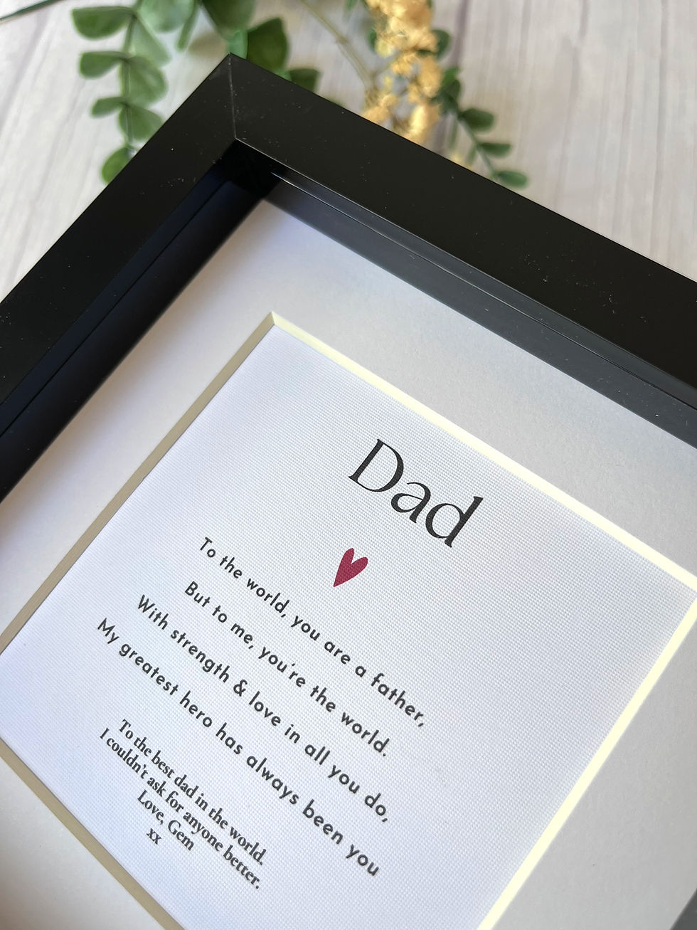 Thumbnail: Personalised Dad Poem Framed Keepsake Gift