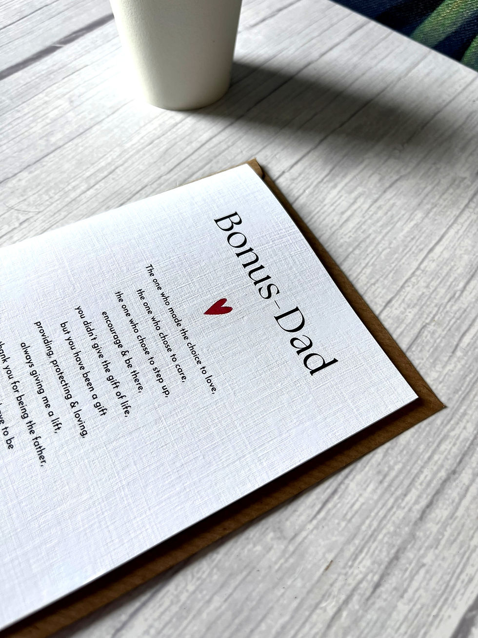 Thumbnail: Personalised  Bonus Dad Card Poem – For Someone who's Like-a-Dad