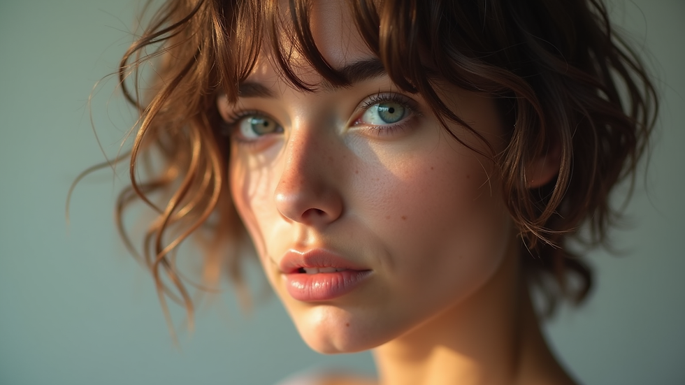 Close-up de cabelo feminino com corte em camadas e textura natural