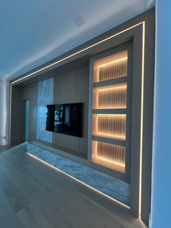 Custom White Oak Tv Wall