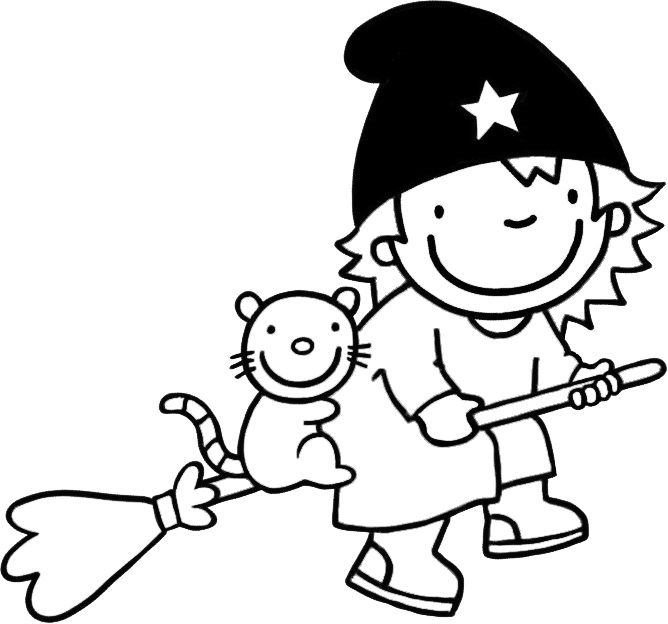 Patroon voor raamtekening Heksje Mimi