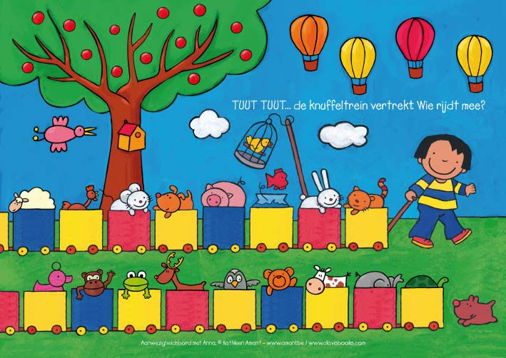 Aanwezigheidsbord Anna: de knuffeltrein