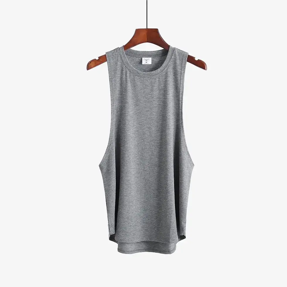 Miniatura: Camiseta regata masculina lisa para academia, ideal para fitness e musculação. 
