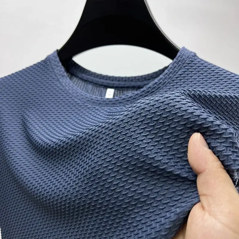 Miniatura: Camisetas de manga curta de alta qualidade em seda gelada para o verão
