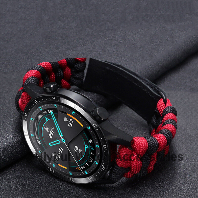 Miniatura: 20 22mm Braided Flat Head Universal Watchband Colorful Velcro Style For Galaxy W