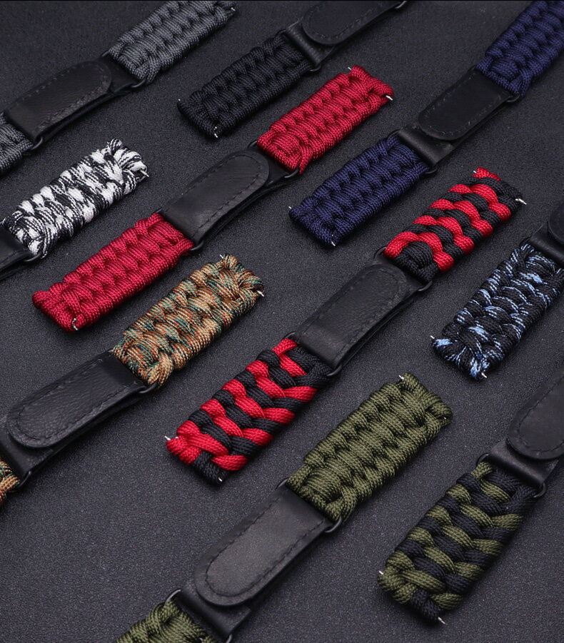 Miniatura: 20 22mm Braided Flat Head Universal Watchband Colorful Velcro Style For Galaxy W