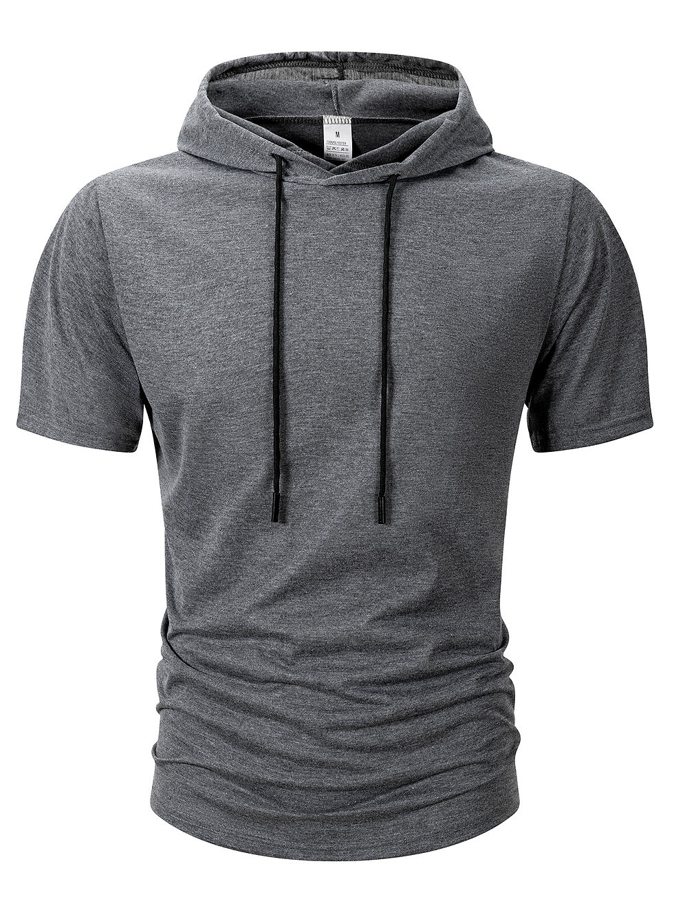 Miniatura: Camiseta masculina de verão com capuz, manga curta, estilo casual e folgada 