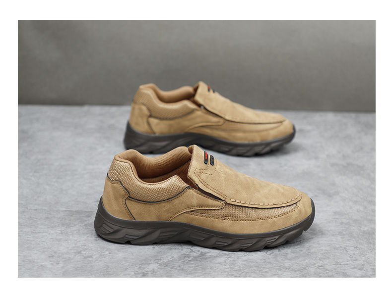 Miniatura: Sapatos casuais masculinos de couro, mocassins respiráveis, tênis masculinos,