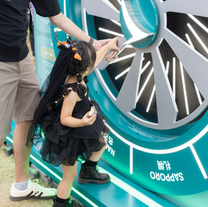 life-size airplane engine for outreach offline campaign at POPFEST West Kowloon outdoor music festival, created by TICTACTOE event production Hong Kong