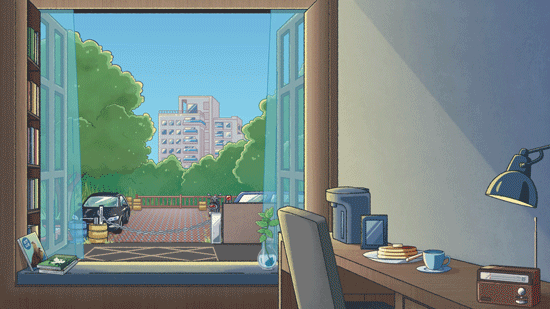 Beyond the Curtains daytime window GIF – Window with a daytime view in Beyond the Curtains.
