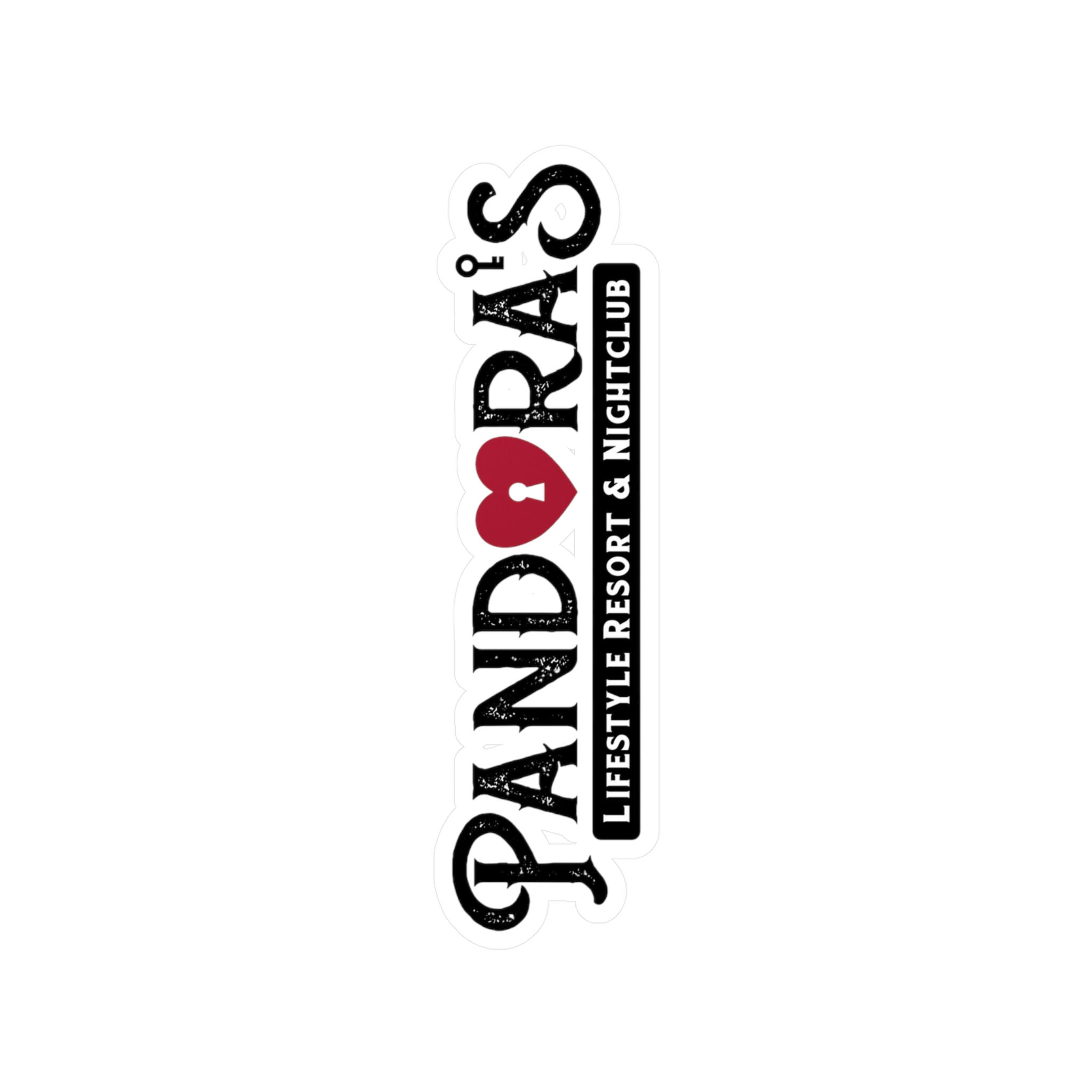 Kiss-Cut Vinyl Decal — Pandora’s Lifestyle Resort & Nightclub Logo Sticker