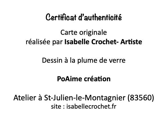 Miniature : Cartes Amoureux "poAime" à la plume de verre