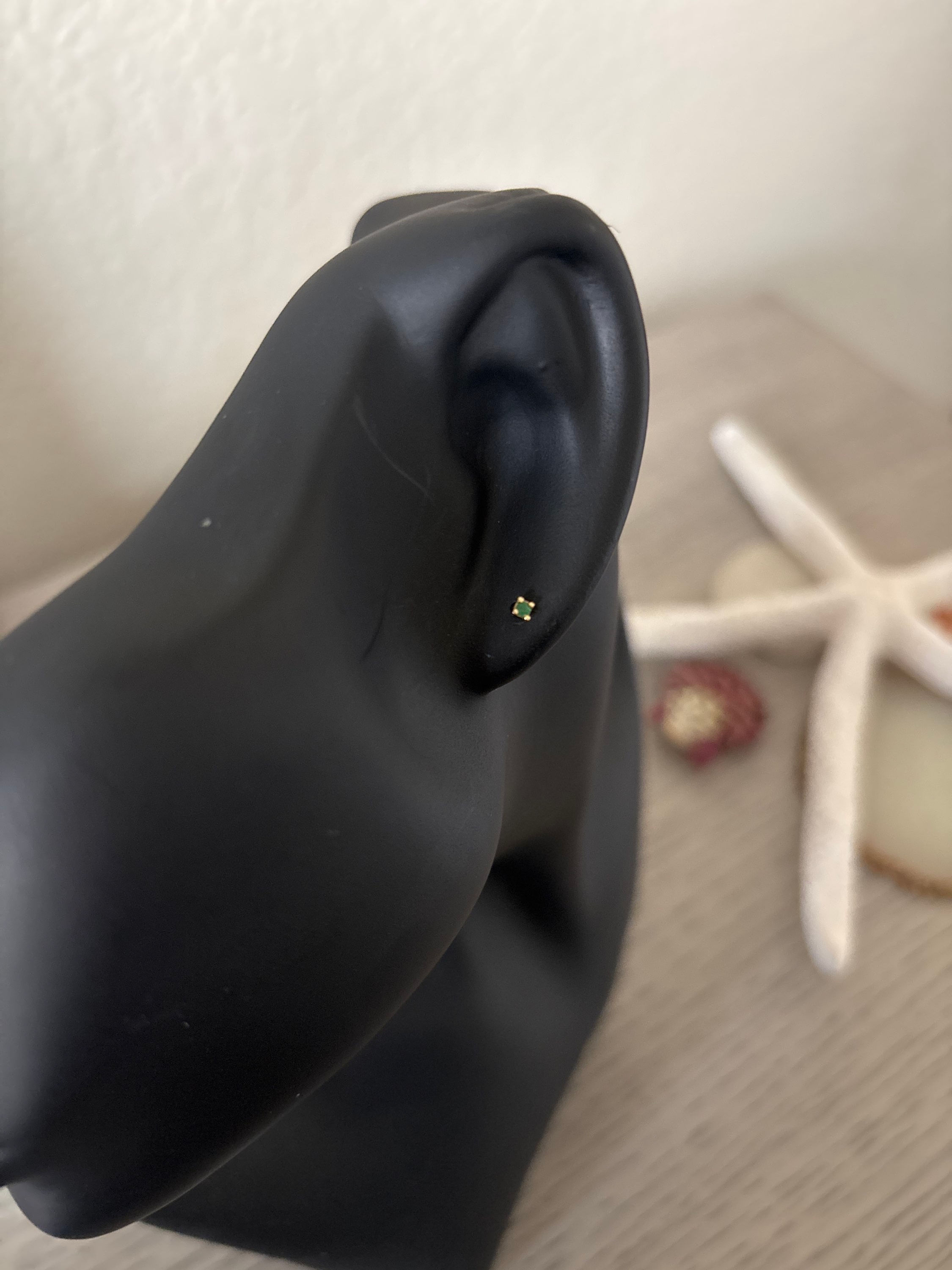 Emerald Piercing Earrings