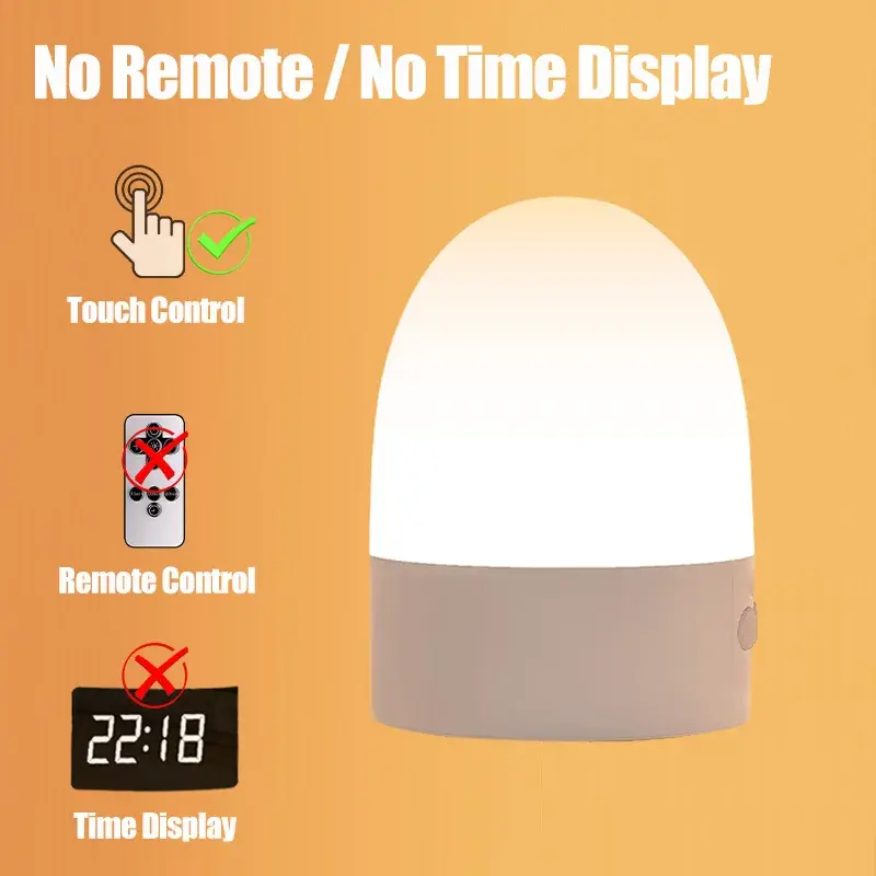 Thumbnail: Rechargeable Touch Night Light Wireless LED Bedside Lamp 3 Color USB