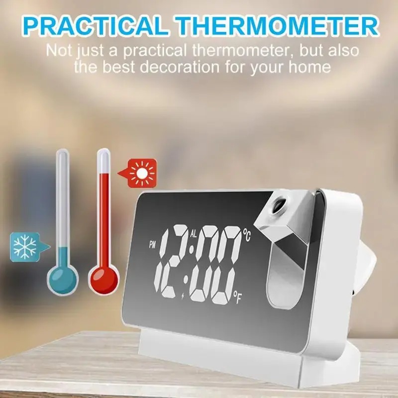 Thumbnail: Digital Projection Alarm Clock with LED Mirror Display