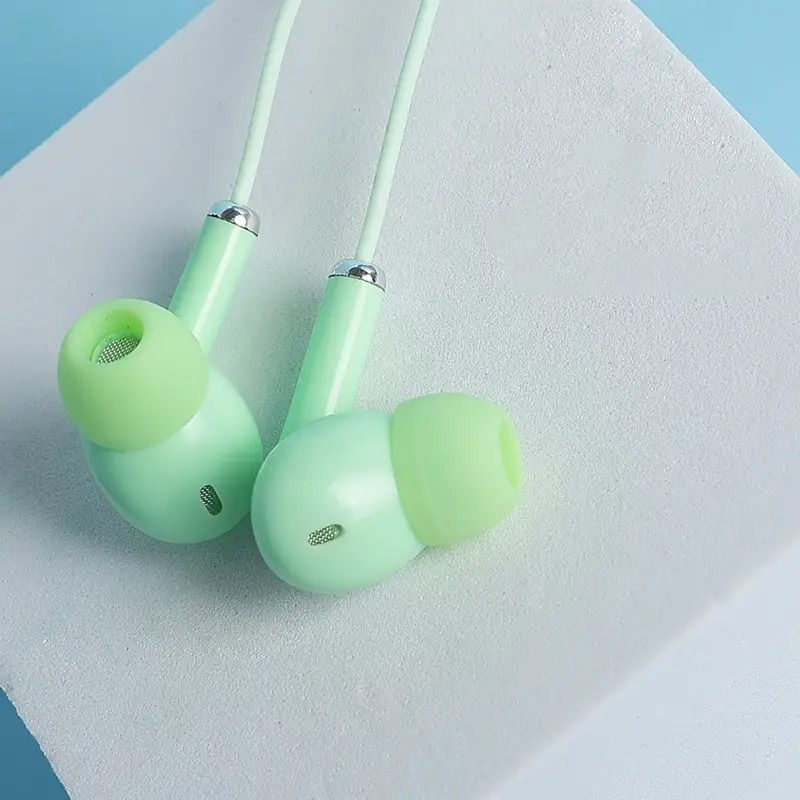 Thumbnail: Macaron Color Wired Noise Reduction Earbuds with Mic