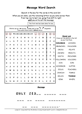 5-6 Graders puzzle - Message Word Search
