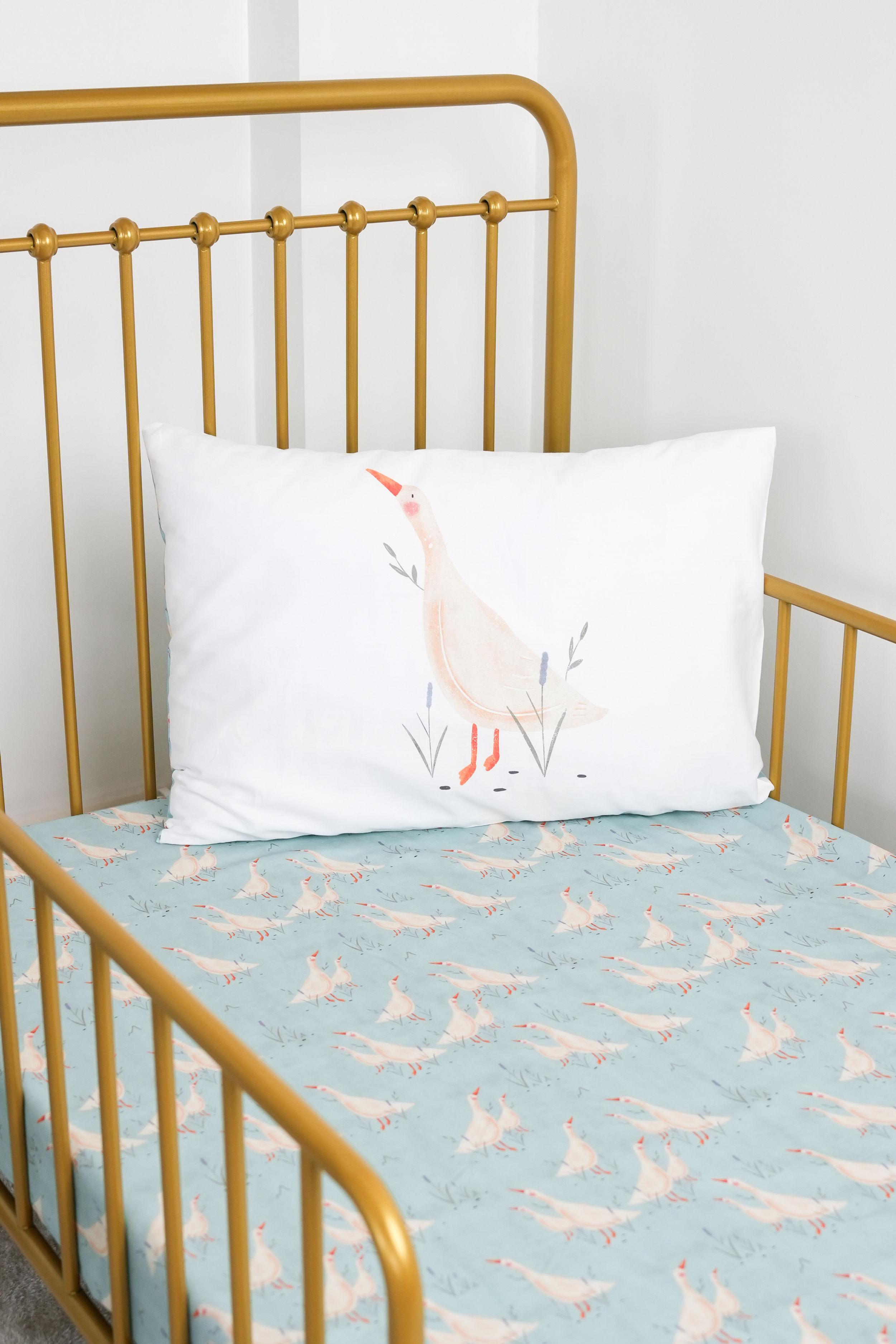 Organik Pamuk Saten Latikli Çarşaf Seti - Goose