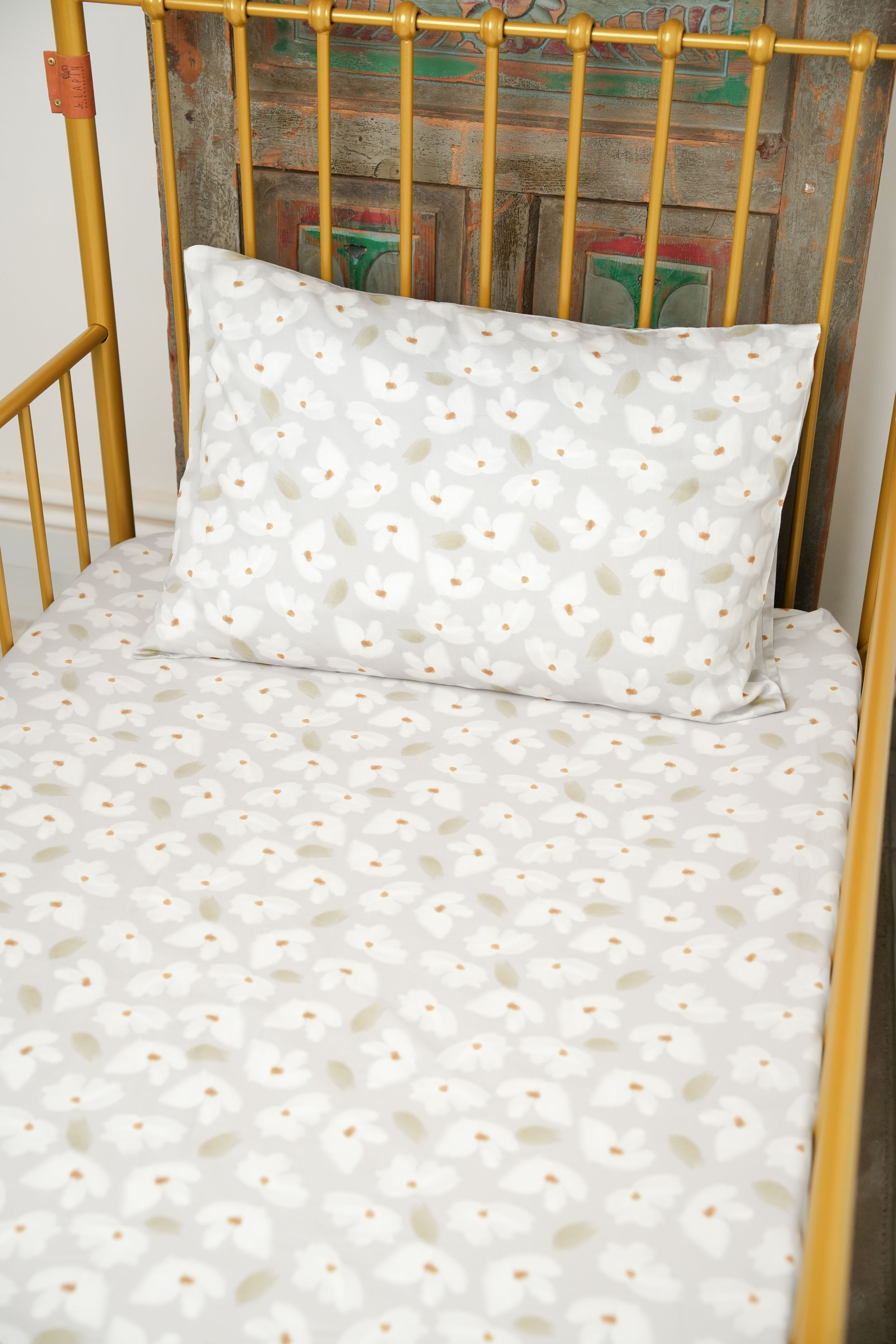 Organik Pamuk Saten Lastikli Çarşaf Seti -Wildflowers