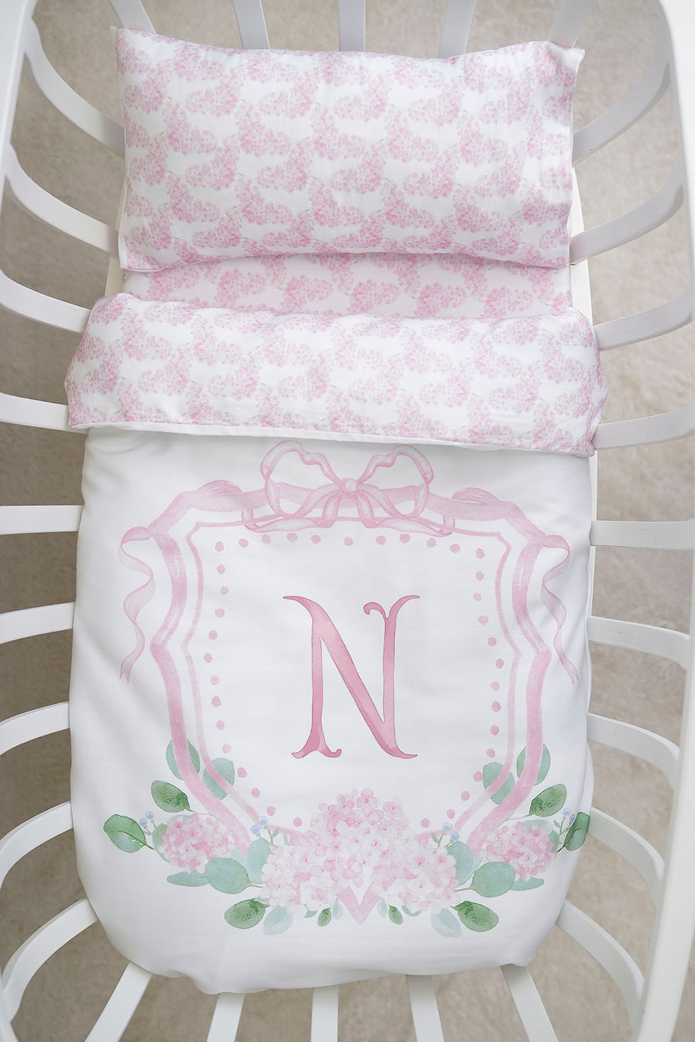 Küçük resim: N Harfi Anne Yanı Nevresim Takımı (60x100cm)-Pink Private Series