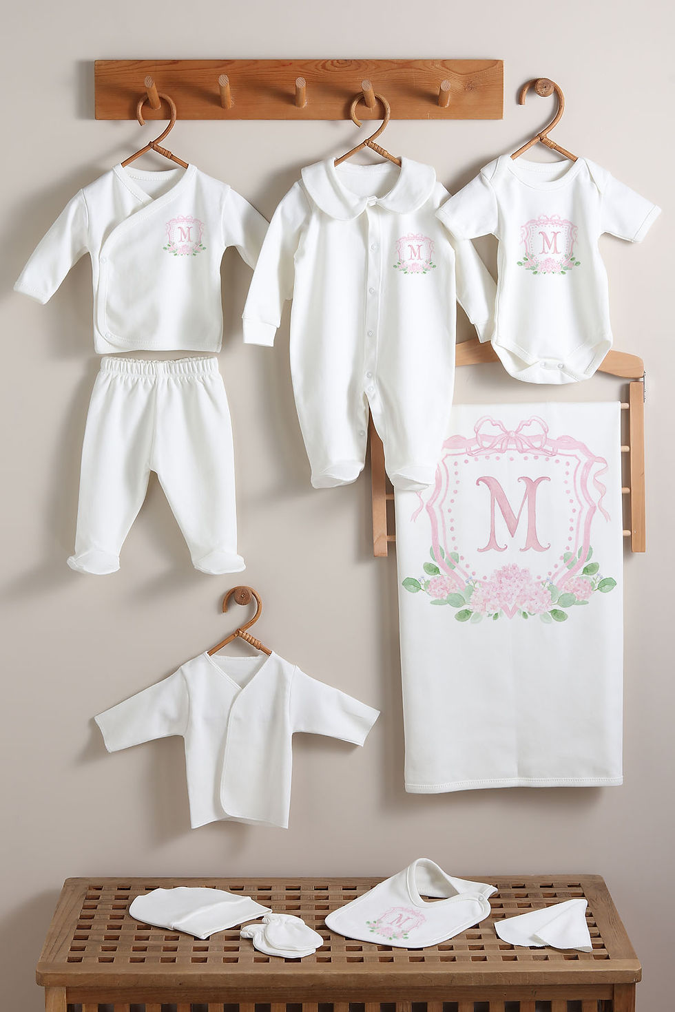 Organik 10'lu Hastane Çıkışı - Harf Serisi - Pink Private Series- M Harfi