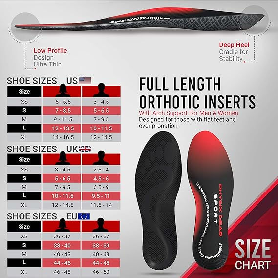 縮圖：Physix Gear Sport Plantar Fasciitis Feet Insoles Arch Supports 足底筋膜炎足墊足弓支撐