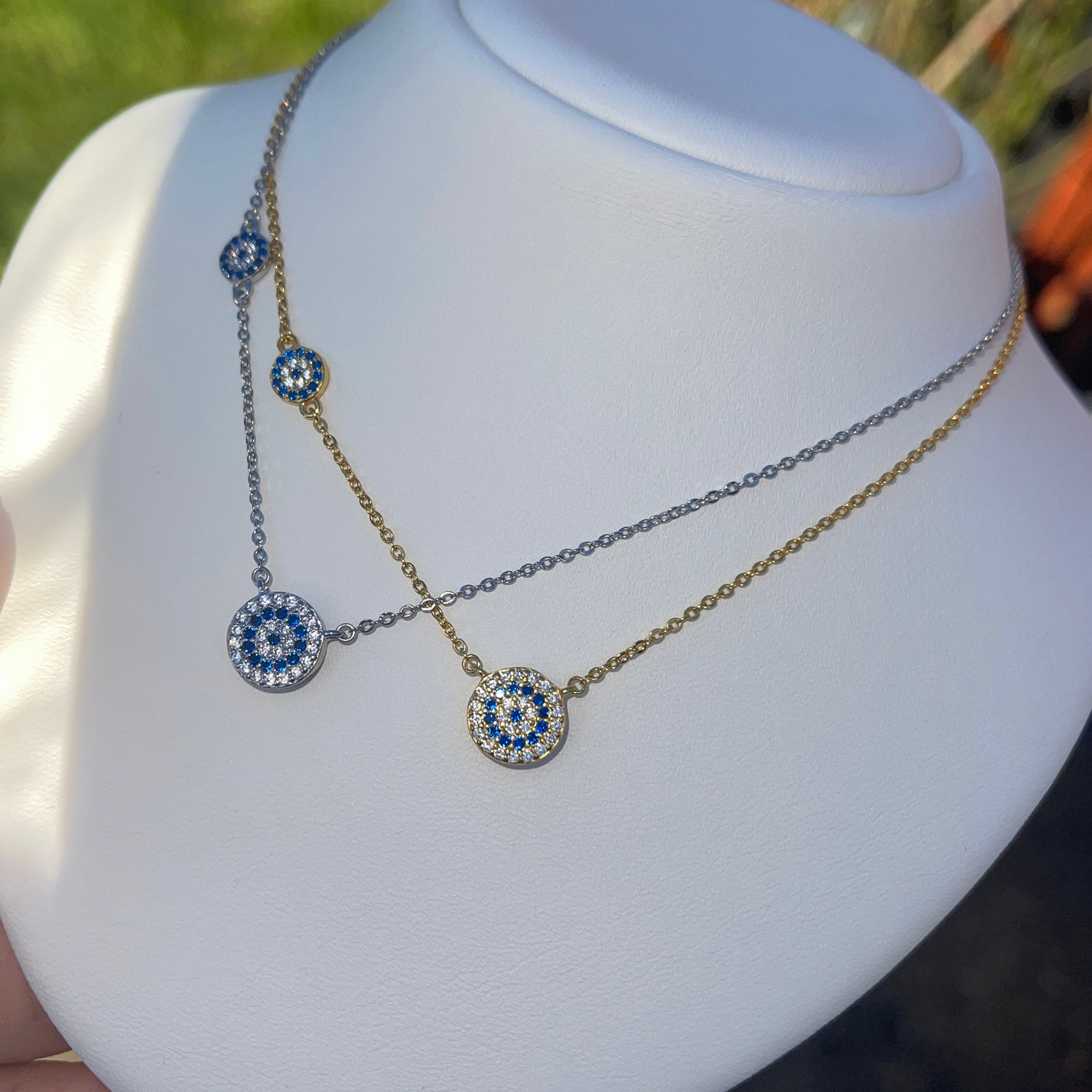 Double Evil Eye Necklace 