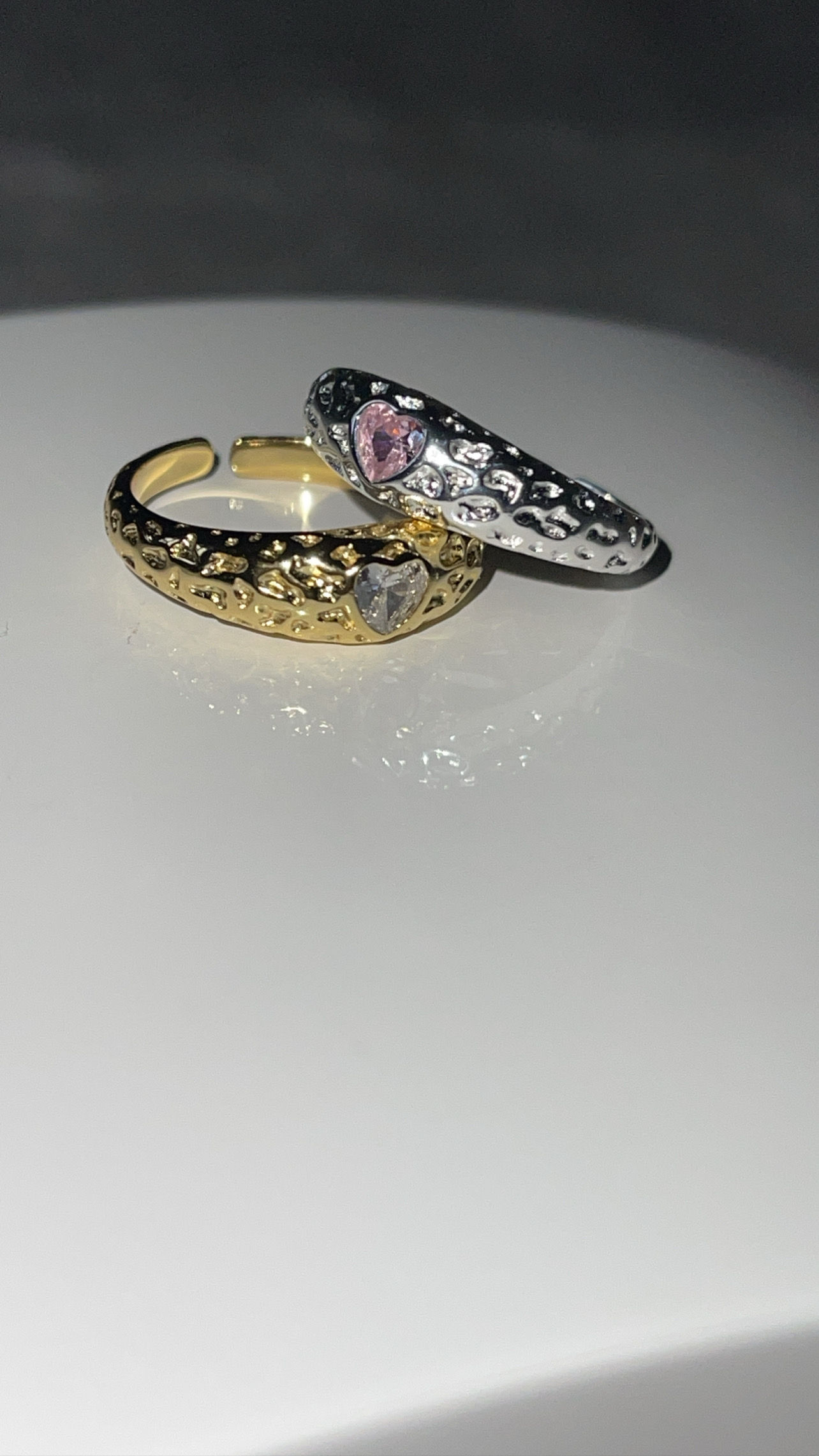 Heart Crystal Adjustable Ring 