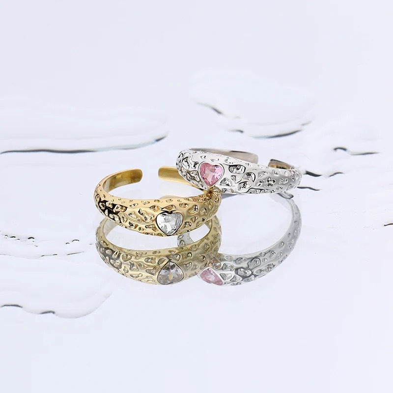 Thumbnail: Heart Crystal Adjustable Ring 