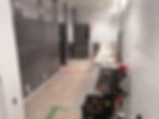 Commercial bathroom during post-construction cleaning