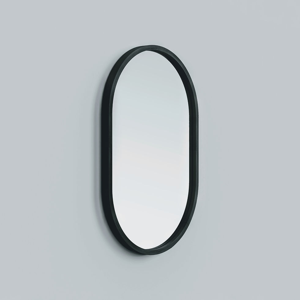 Thumbnail: Mira Black Mirror Oval (Small) Black Edition by Mianzi