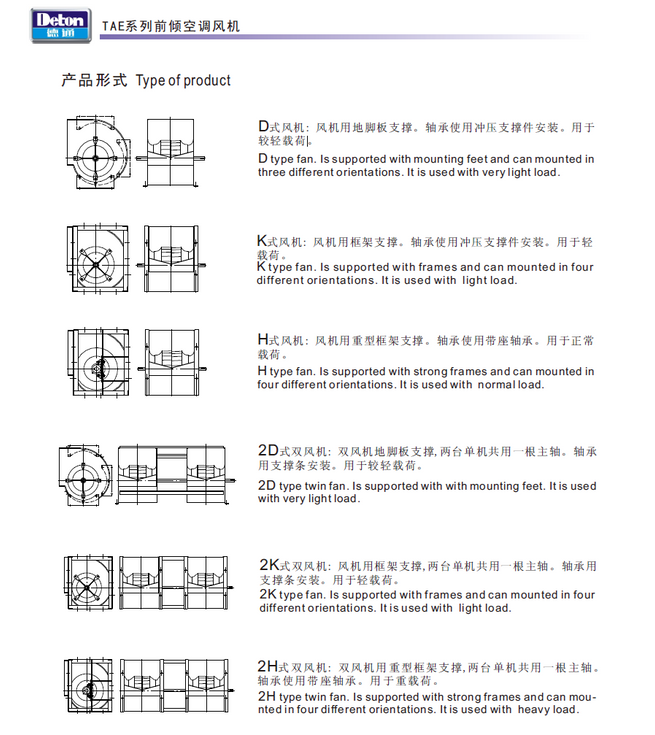 TAE - 「Deton」Forward Curved Centrifugal Fan