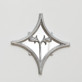 Sand cast aluminium framed mirror