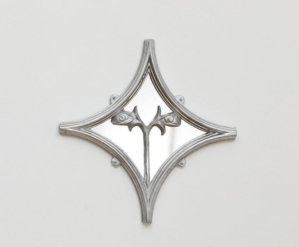Sand cast aluminium framed mirror 