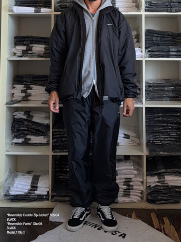 MINE USA 完売リバーシブルナイロンジャケット フルジップ 黒 サイズ1 Nylon/Polyester Reversible Double Zip Jacket | MINE