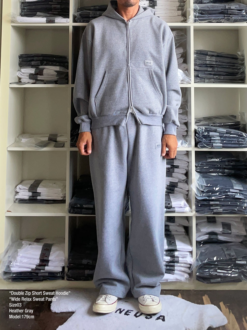 Thumbnail: Double Zip Short Sweat Hoodie