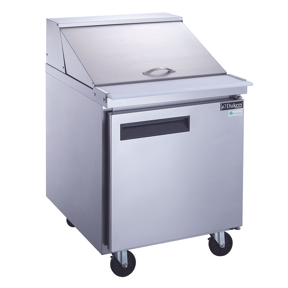DSP29-12M-S1 1-Door Commercial Food Prep Table Refrigerator in Stainless Steel