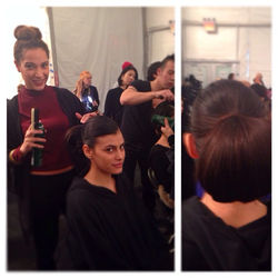 Backstage mit unseren #GNTM _alisarailabouni für die #MBFW # Designer _zangtoi #SirenitysWorldOfHair