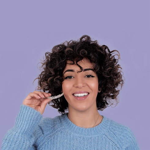 Girl with CTOR clear aligners