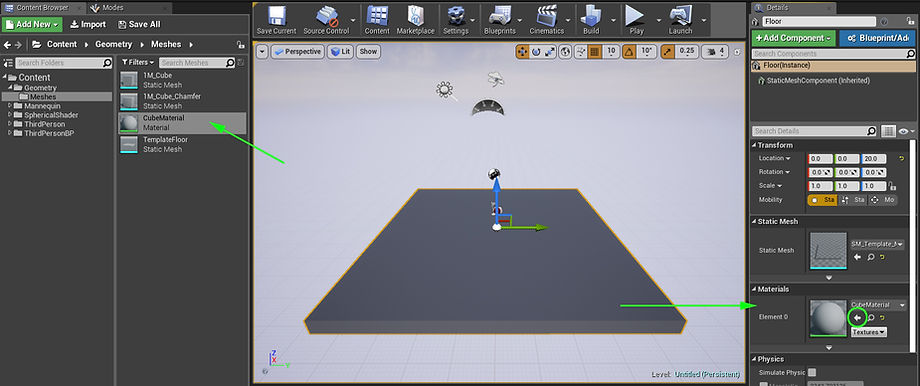 Apply material to floor object