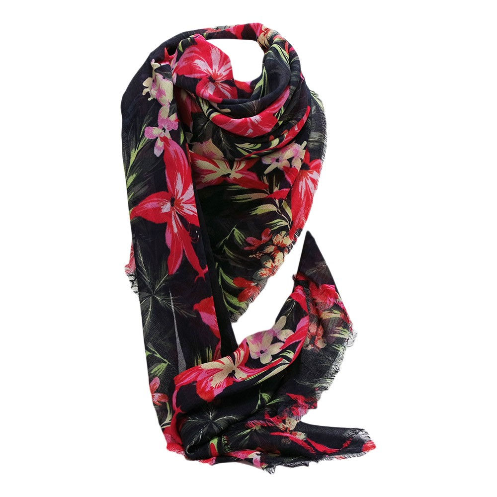 Pashmine a fiori lana 140x140 Eagle Products