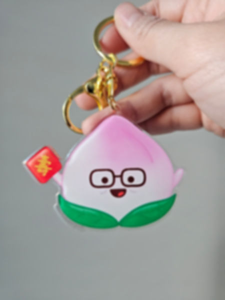 Acrylic Keychain - Longevity Peach Bun